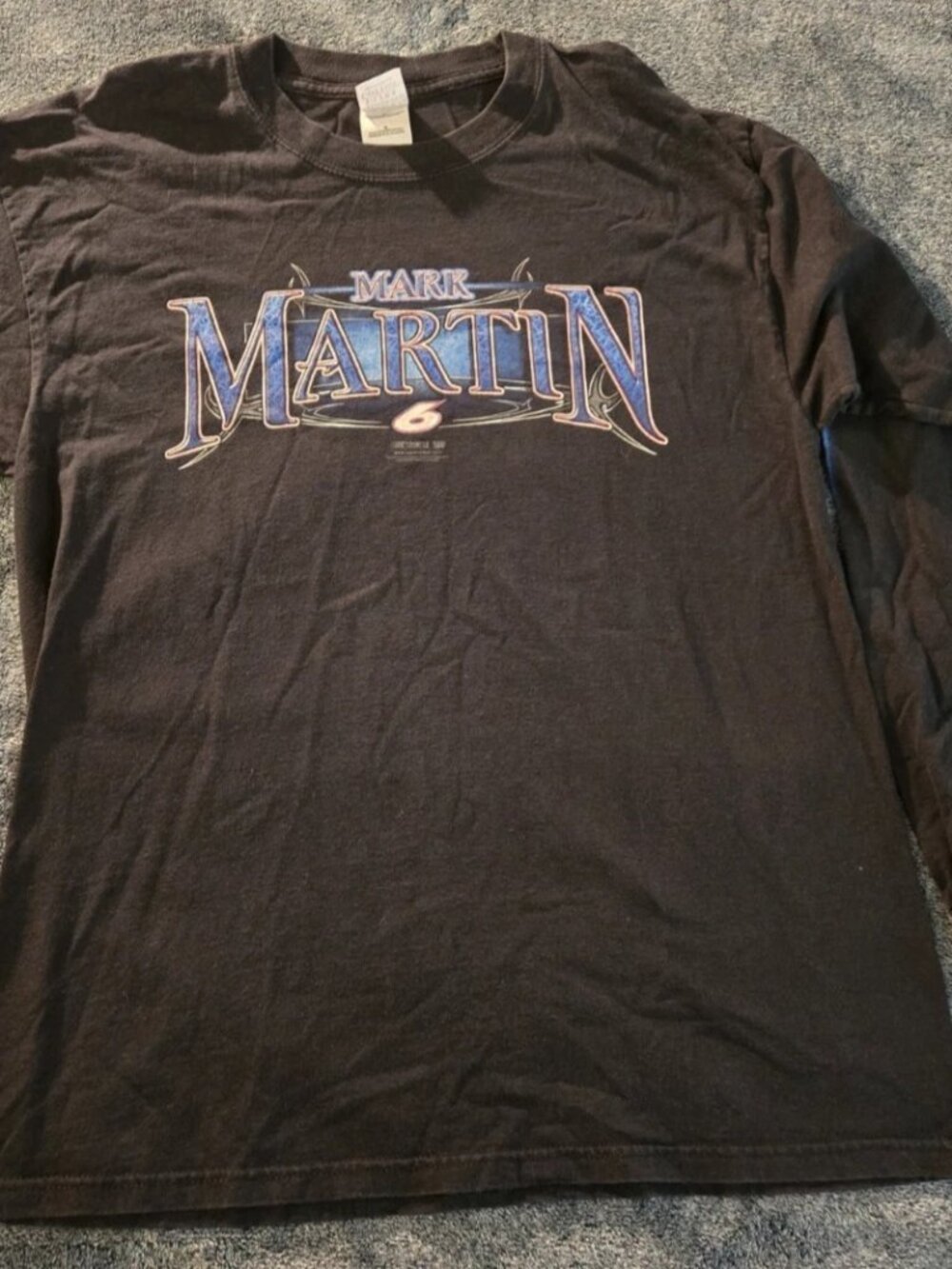 Mark Martin NASCAR Racing Black Long Sleeve Graphic Shirt Men’s XL Y2K